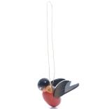 Strauchbehang - Singvogel Gimpel zum Aufhängen - HxBxT 4x2x6cm