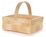 Holzkorb Osterdekoration Spankorb mit Henkel eckig, natur BxHxT 16x7x13cm