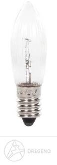 Riffelkerze 14V/3W E10 von Dregeno, klare Ersatzlampe für Lichterbögen und Schwibbögen, 100 Stück im