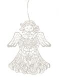 Baumbehang Engel mit Stern Plauener Spitze Höhe 8cm