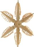 Fensterschmuck - Spanstern Mitte mit Rosette auf beiden Seiten - Natur - BxHxT 20x21x3cm