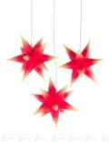 Raumschmuck Mini-Adventssterne rot/gelbe Spitzen (3) elektr. Beleuchtung Breite x Höhe x Tiefe 16 cmx16 cmx16 cm