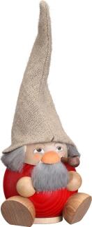 Räuchermann – kugeliger Zwerg mit himbeerroter Zipfelmütze, detailreich und handbemalt – BxHxT = 8 x