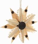 Christbaumschmuck - Kieferstern mit Spanstern mit braunen Punkten - BxHxT 8x8x1,5cm