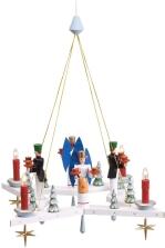 Lichterkranz Adventskranz Stern mit Engel und Bergmann elektrisch BxT = 50x50cm