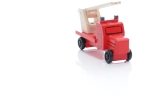 Holzspielzeug - Miniaturfahrzeug Lastenauto Feuerwehr mit Drehleiter Bunt - HxBxT 4x7,5x3cm