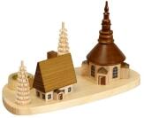 Kerzenhalter Seiffener Kirche natur Höhe 7,5 cm