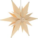 Fensterschmuck - Kieferstern doppelt el. Beleuchtet Mitte mit Stern und Rosette - BxHxT 32x32x10cm