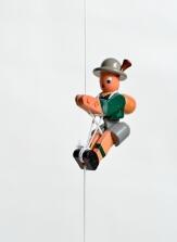 Holzspielzeug Kletterfigur Bergsteiger grün Höhe=6,5 (Kletterseil ca 45 cm)cm