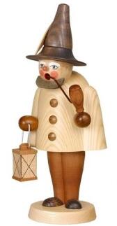 Räuchermann – Wichtel groß mit Pfeife, Laterne & naturfarbenem Holz – B×H×T ca. 13×31×13 cm