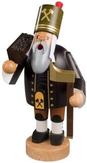 Räuchermann – detailreicher Bergmann mit Steigerstock, grüner Mütze und Erzkiste – BxHxT = 10 x 20 x