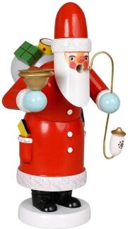 Räuchermann – detailreicher Weihnachtsmann mit Pfeife, rotem Mantel und Holztülle – BxHxT = 10,5 x