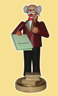 Räuchermann – strenger Lehrer mit Klassenbuch und Pfeife – Größe ca. 22 cm