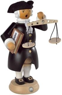 Räuchermann – imposanter Richter mit Zylinderhut, schwarzem Gehrock und Holzhammer, Kolonialstil –