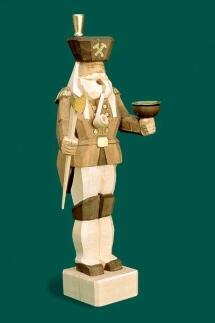 Räuchermann – traditioneller Bergmann mit Laterne, naturfarbenes Holz und schwarze Kleidung – BxHxT