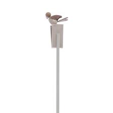 Frühlingsdekoration - Singvogel (macht Geräusche) Natur Vogel (4x2x6cm) auf Stab - Ansicht Hinten - Hergestellt in einem kleinen Familienbetrieb