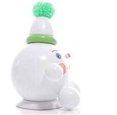 Räucherfigur - Räucherschneeball mit grüner Bommelmütze - Ansicht Rechts - Hergestellt in einem kleinen Familienbetrieb