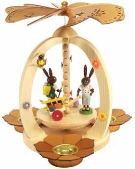 Pyramide mit Hasen - Teelichtpyramide - Höhe 28cm