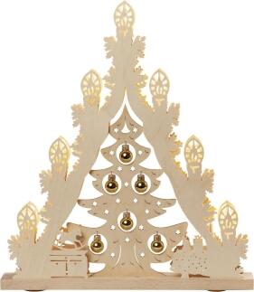 Lichterspitze – Baum mit goldenen Kugeln – BxHxT: 38,0 cm x 43,0 cm x 4,5 cm