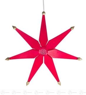 Fensterschmuck Weihnachtsstern einfach rot mit elektrischer Beleuchtung von Dregeno, 40 cm großer