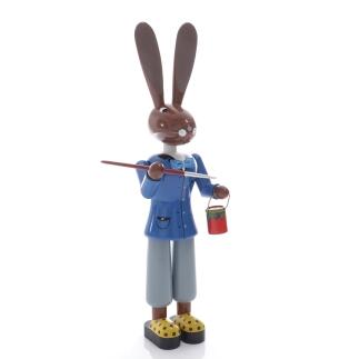 Osterfigur großer blauer Osterhase mit Pinsel und Farbeimer von Holz- und Drechslerwaren Jan Legler,