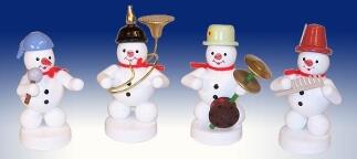 Schneemannkapelle – liebevoll handbemalt mit Instrumenten und bunten Details – BxHxT = 8 x 6 x 5 cm