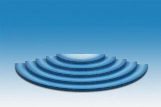 Holzsockel Engelwolke blau-weiß 5-stufig halbrund BxT 51x24cm