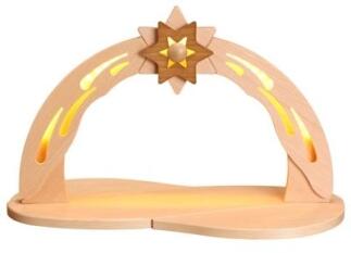 Schwibbogen Leerbogen mit LED-Beleuchtung in naturfarbenem Holz von Zeidler Holzkunst GmbH, 51x32