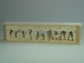 Schwibbogenerhöhung – liebevoll gestalteter Schneemann mit filigraner Beleuchtung, naturfarben –