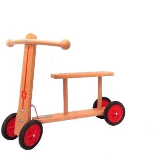 Holzspielzeug - stabiler Lauflernroller Holzroller „Easy Rider“ mit Siebdruckmustern – LxBxH ca.