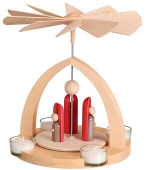 Teelichtpyramide – Rote Engel modern – BxHxT ca. 20x23x20 cm