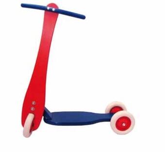 Holzspielzeug - stabiler Holzroller Loreen aus Buchenholz blau/rot - LxH ca. 62x70 cm
