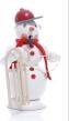 Räucherfigur - Räuchermann Schneemann Rot mit Hörnerschlitten - Höhe 27 cm